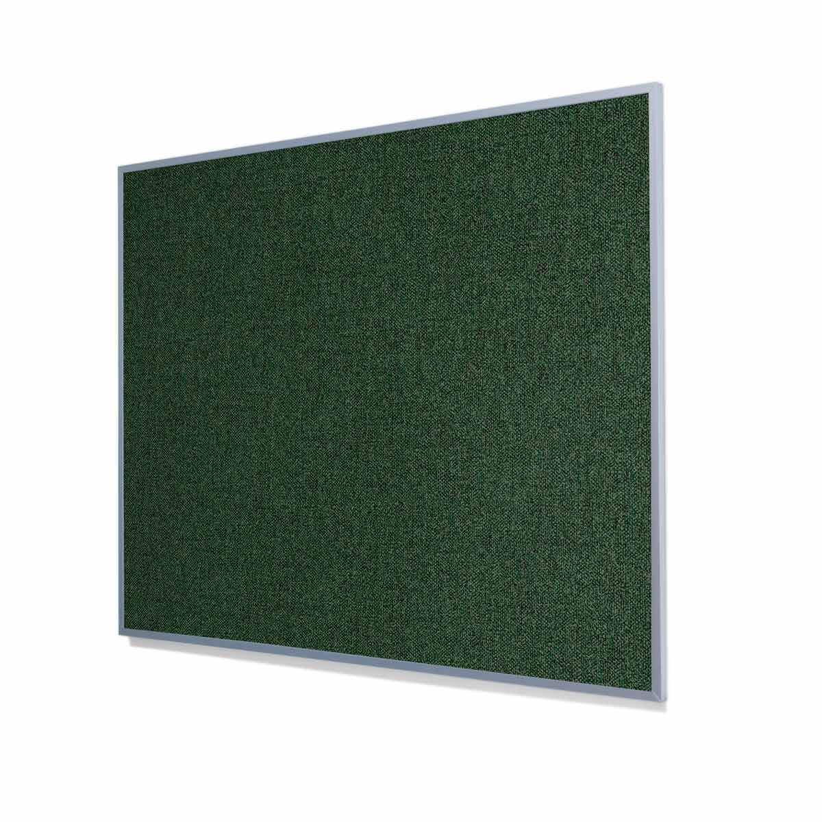 Type II Woven Vinyl Koroseal Linden II Meadow Cork Board with Narrow Light Aluminum Frame